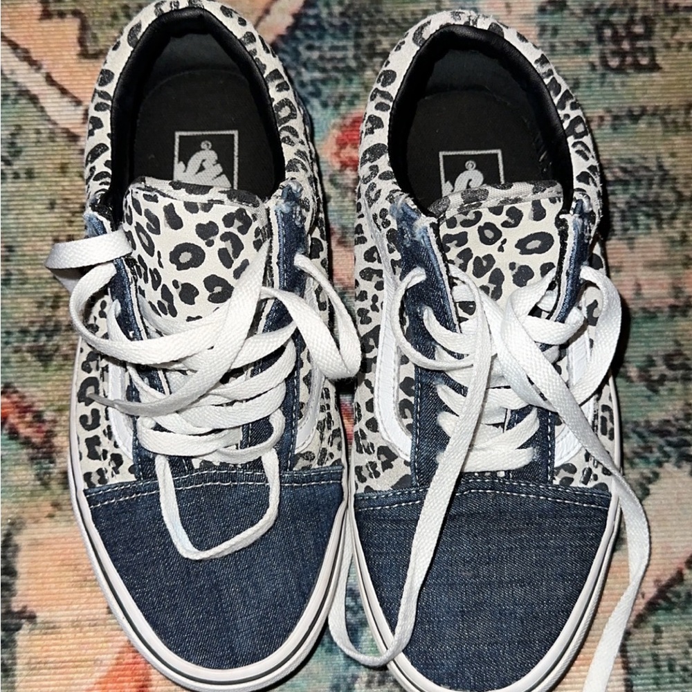 Vans Old Skool Leopard and Demin Sneakers